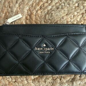 Kate Spade Quilted Black Card Holder/Slim Wallet